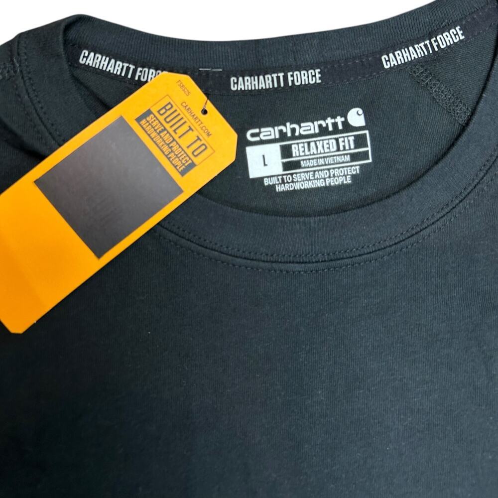 Carhartt Force Relaxed Fit Short Sleeve Pocket Tee Black Large NWT COMPANY LOGO - Picture 5 of 6
